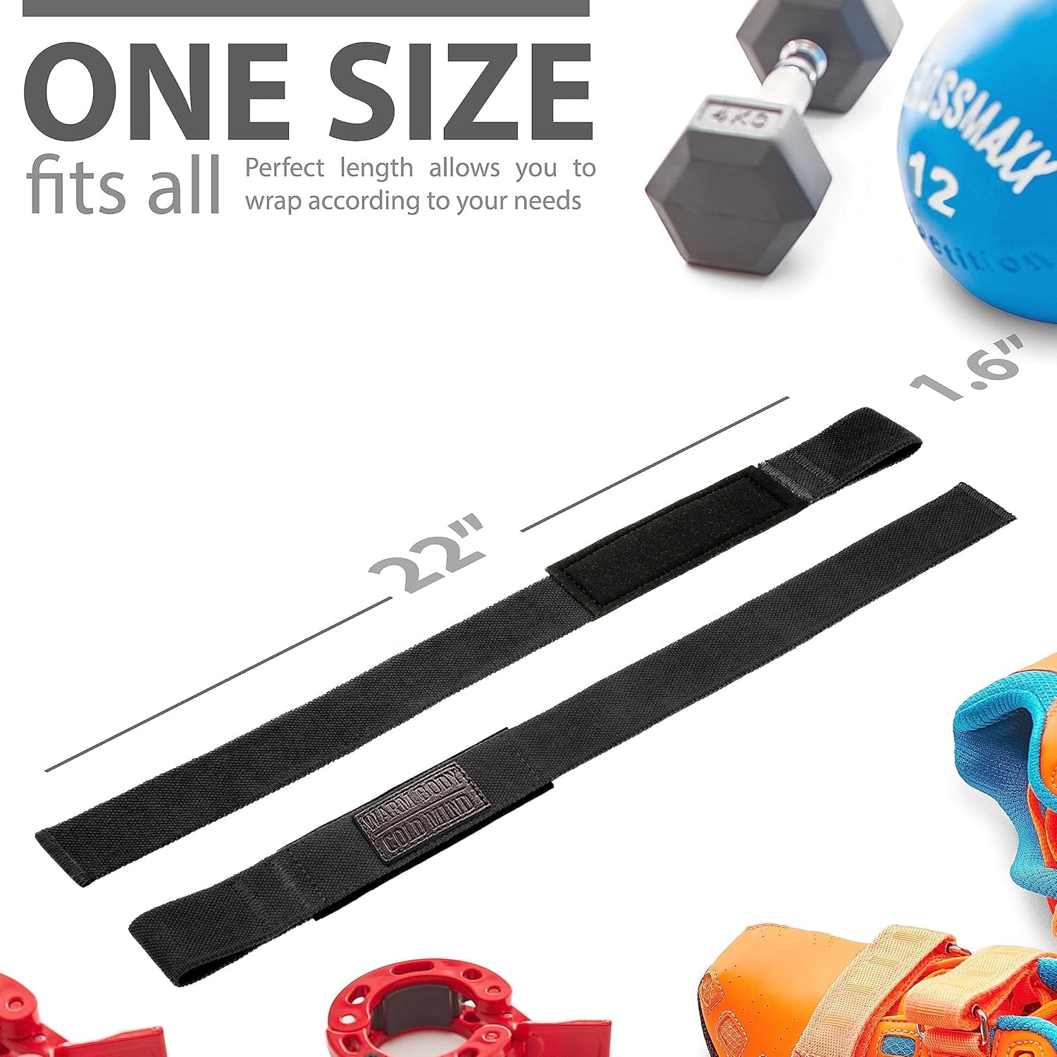 Lasso Lifting Wrist Straps for Cross Training - Rated at 770 Lb - Hand Wraps for Olympic Weightlifting, Powerlifting, Weight Lifting, Bodybuilding Strength Deadlift Gym Bar, Cotton