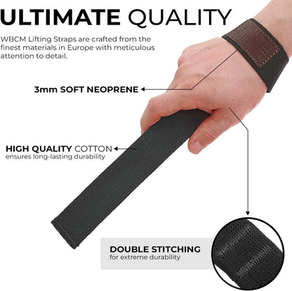 Lasso Lifting Wrist Straps for Cross Training - Rated at 770 Lb - Hand Wraps for Olympic Weightlifting, Powerlifting, Weight Lifting, Bodybuilding Strength Deadlift Gym Bar, Cotton