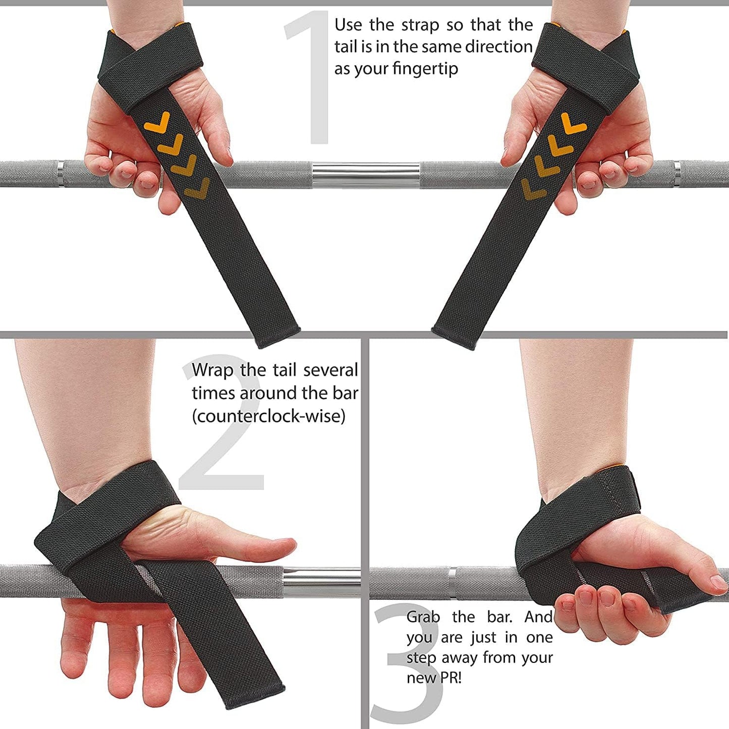 Lasso Lifting Wrist Straps for Cross Training - Rated at 770 Lb - Hand Wraps for Olympic Weightlifting, Powerlifting, Weight Lifting, Bodybuilding Strength Deadlift Gym Bar, Cotton